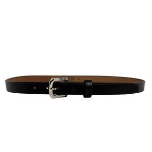 Classic Black Belt Top Grain Leather Silver Buckle Uniform Workwear Tactical 38